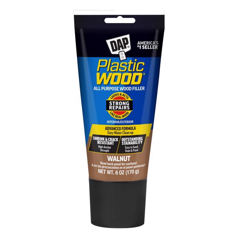 Emery Jensen wood filler in a 6 oz container, beige color, ready to fill and repair wood surfaces.