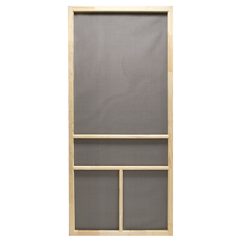 Emery Jensen Dogwood 32-inch wood screen door showing a classic wooden frame and mesh screen for ventilation and pet access.