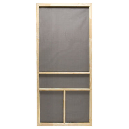 Emery Jensen Dogwood 32-inch wood screen door showing a classic wooden frame and mesh screen for ventilation and pet access.