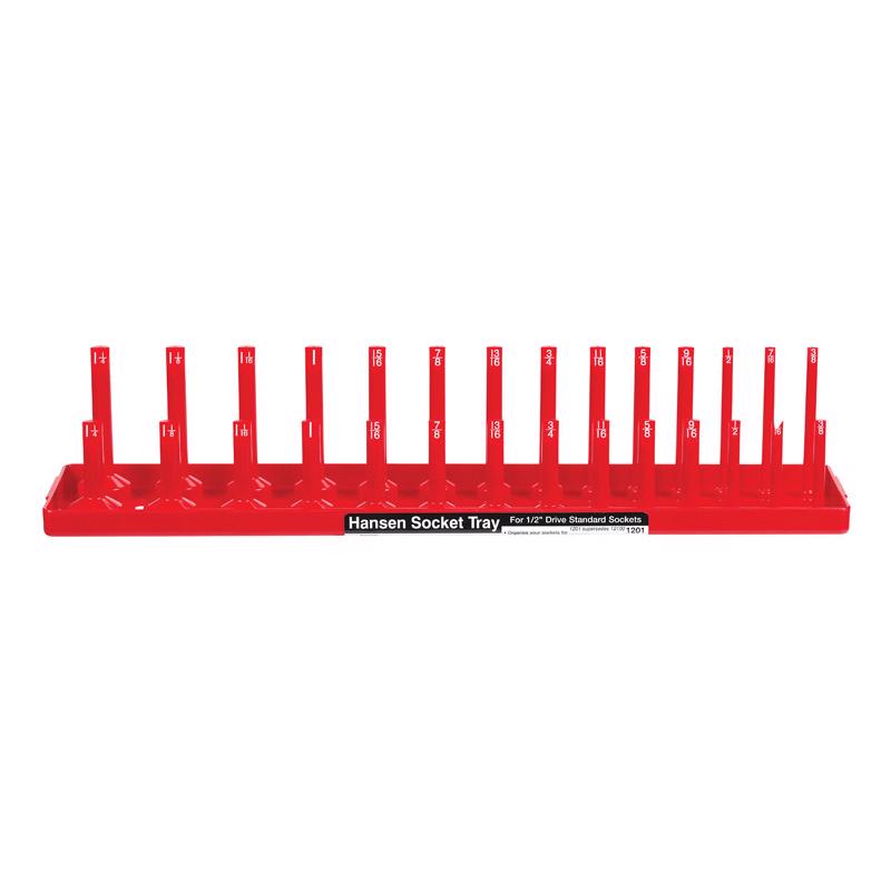 Emery Jensen workspace organization bin with 1/2" drive standard socket tray for tool storage and organization.