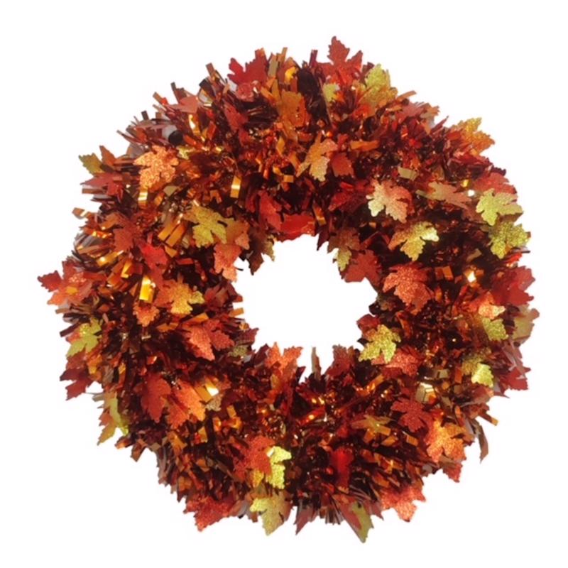 WREATH MAPLE LEAF 17" - Pack of 6
