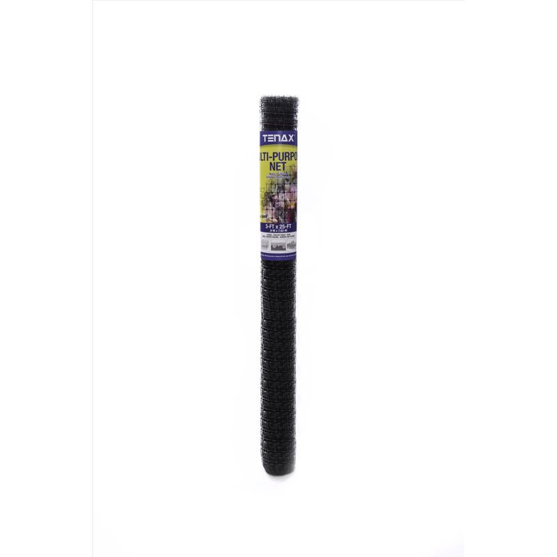 Yard fence with Emery Jensen multipurpose net measuring 3x25 feet, suitable for garden or outdoor fencing.