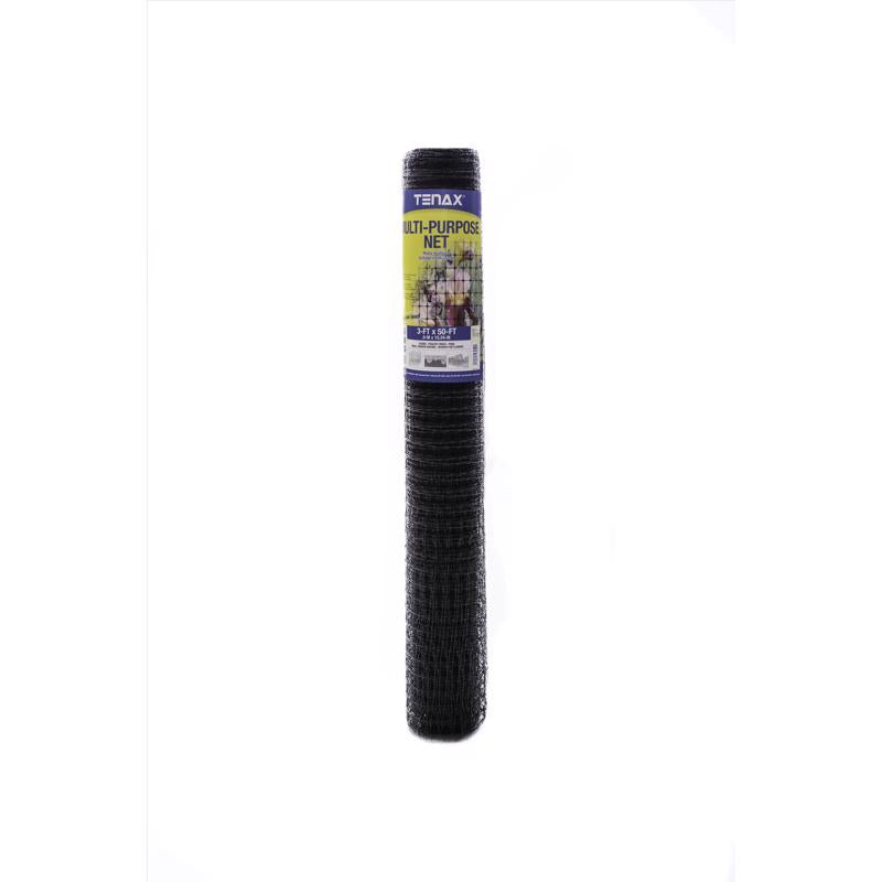 Emery Jensen multipurpose yard fence net, 3x50 feet, durable black mesh for garden, pet containment, or yard boundary use.