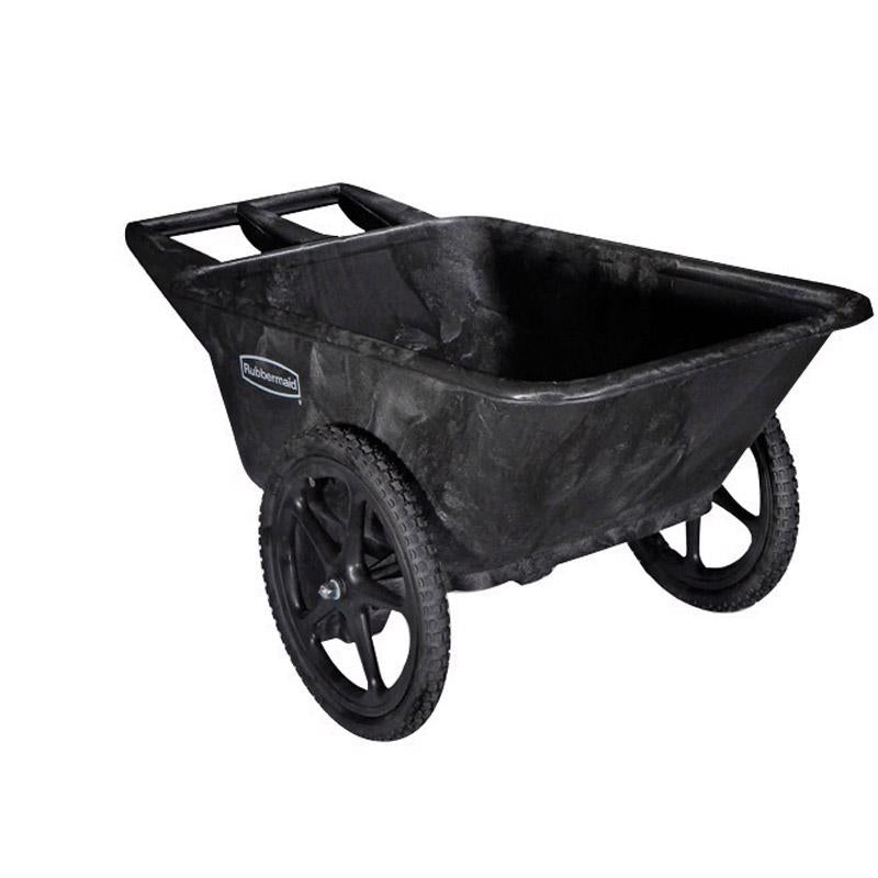 Emery Jensen Yard & Garden Cart with 8.7 cu ft poly tub, durable steel frame, and large wheels for easy yard work and gardening.