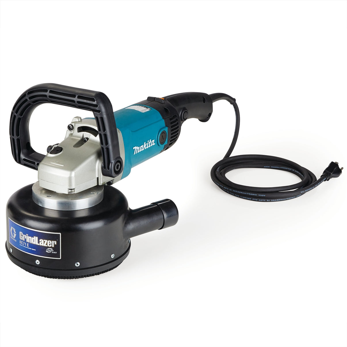 Graco GrindLazer System RC71-E concrete scarifier with cutting drum for surface preparation and removal of hardened concrete.