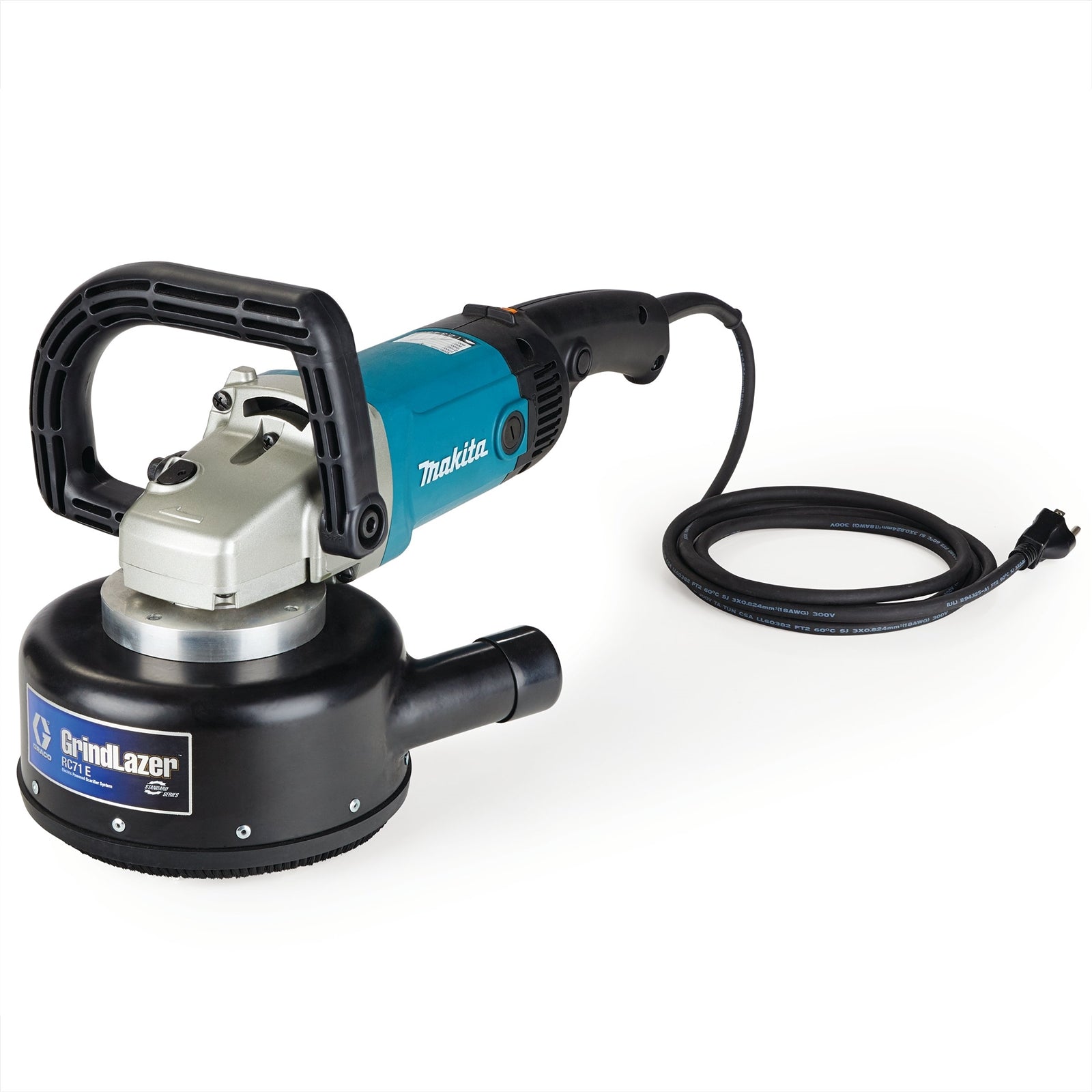 Graco GrindLazer System RC71-E concrete scarifier with cutting drum for surface preparation and removal of hardened concrete.