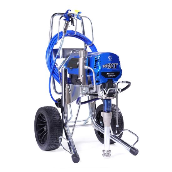 Graco Ultra 1095 XT Procontractor electric airless paint sprayer for professional contractor use, with spray gun and hose visible.
