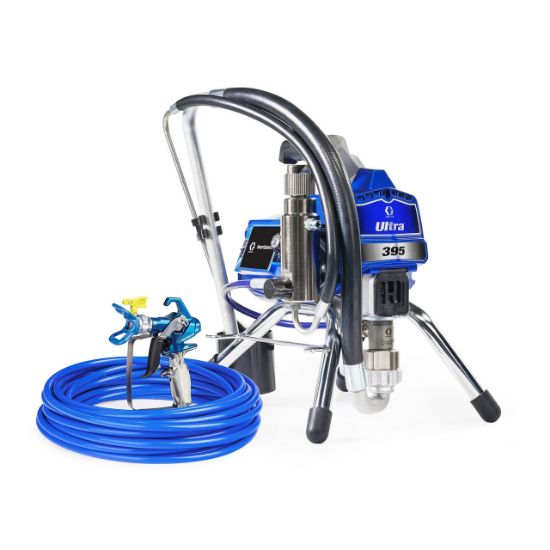 Graco Ultra 395 electric airless paint sprayer with stand, contractor-grade airless paint sprayer for professional painting projects