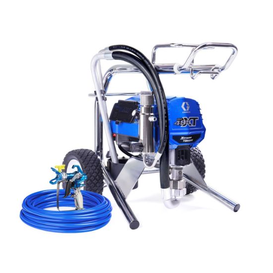 Graco Ultra 495 XT electric airless paint sprayer for contractors, featuring a lo-boy design and professional-grade spraying capabilities.