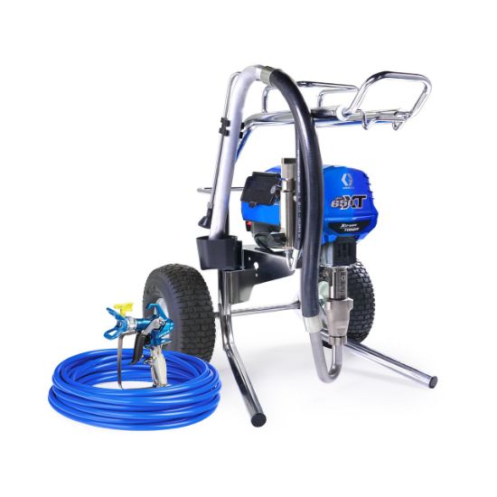Graco Ultra 650 XT electric airless paint sprayer for contractors, featuring a lo-boy design and professional-grade spraying capability.