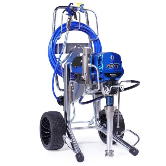 Graco Ultra 795 XT Procontractor electric airless paint sprayer for professional contractor use, with visible spray gun and hose.