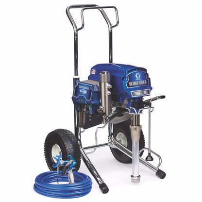 Graco Ultra Max II 795 contractor airless paint sprayer with hose and spray gun for professional painting projects.