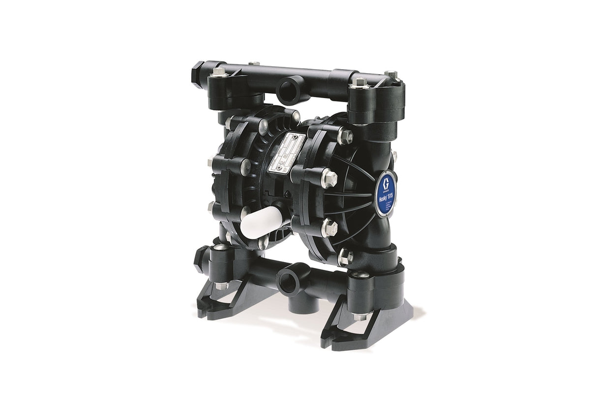 Graco HUSKY Pump 515 diaphragm pump with drum and riser, industrial fluid transfer equipment, mounted on a drum