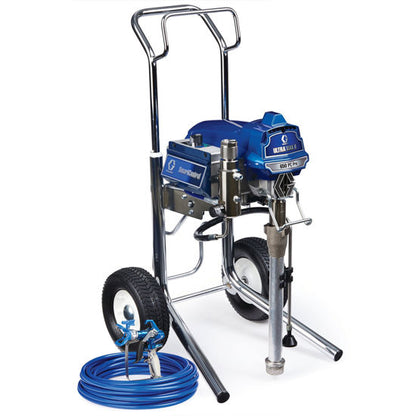 Graco Ultra Max II 650 PC Pro electric airless paint sprayer, Hi-boy model, with spray gun and hose visible for professional painting.