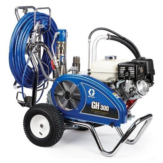 Graco GH 300 Gas Hydraulic Airless Sprayer for professional painting, featuring durable construction and portable design.