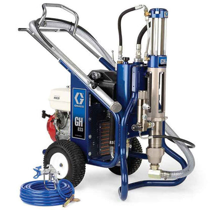 Graco GH 833 heavy-duty hydraulic gas airless paint sprayer with hoses and spray gun for professional painting jobs