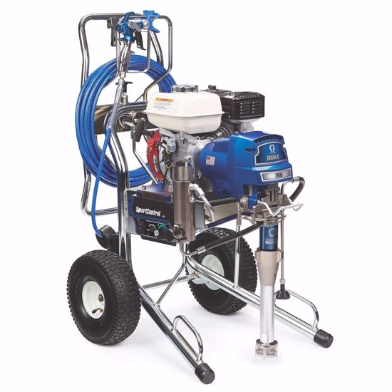 Graco GMAX II 3900 Procontractor Hi-boy gas airless paint sprayer for professional painting projects, with high-pressure spraying system.