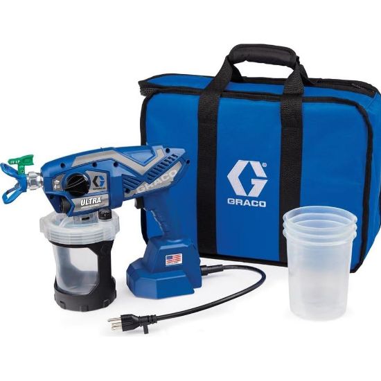 Graco Ultra Airless Handheld Paint Sprayer with cord, compact handheld design for precise painting projects.