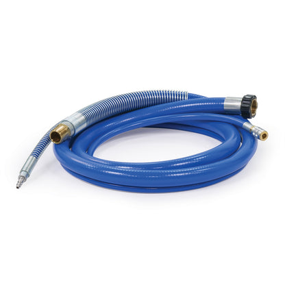 Blue Graco Tex hose kit, heavy-duty 1-inch by 10-foot flexible hose for industrial or commercial use.