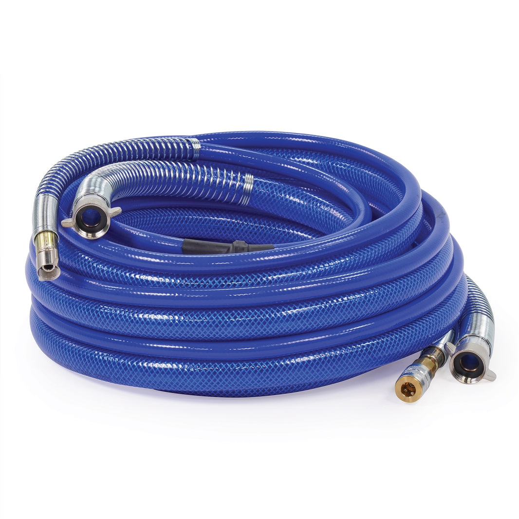 Blue Graco textured hose kit, 0.75-inch by 25 feet, designed for spray equipment and paint applications.