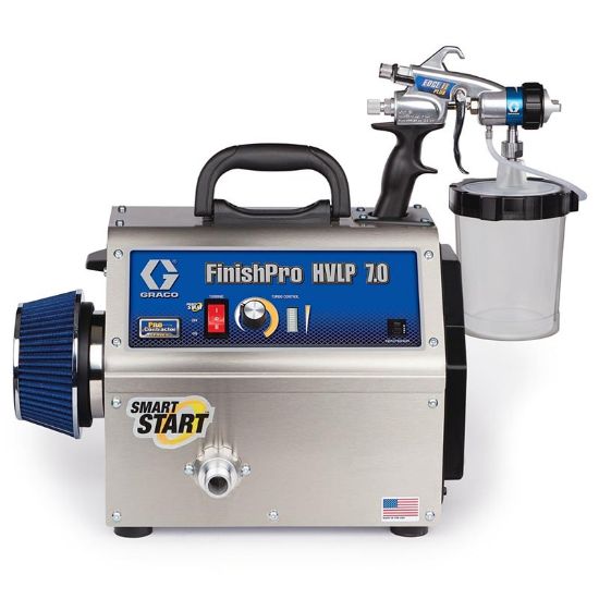 Graco FinishPro HVLP 7.0 Procontractor Series fine finish sprayer with spray gun and nozzle for smooth painting results