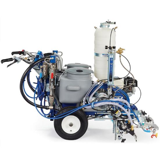 Graco Linelazer V 200DC HP reflective line striper with dual-color, 2-gun automatic system for precise marking and line striping.