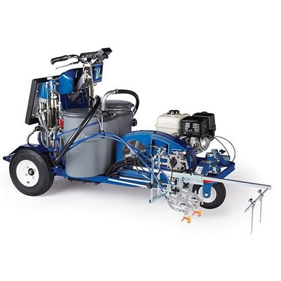 Graco Linelazer V 250DC HP automatic self-propelled line striper with two guns for precise marking on surfaces.