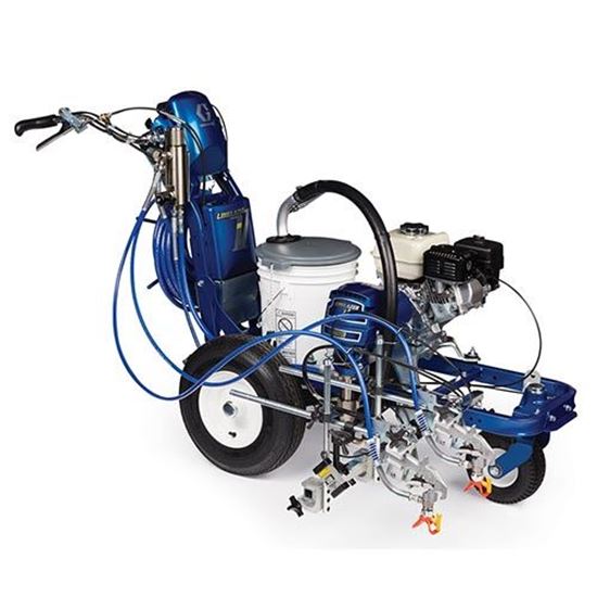 Graco Linelazer V 3900 airless line striper with two guns, automatic painting system for precise line marking on surfaces