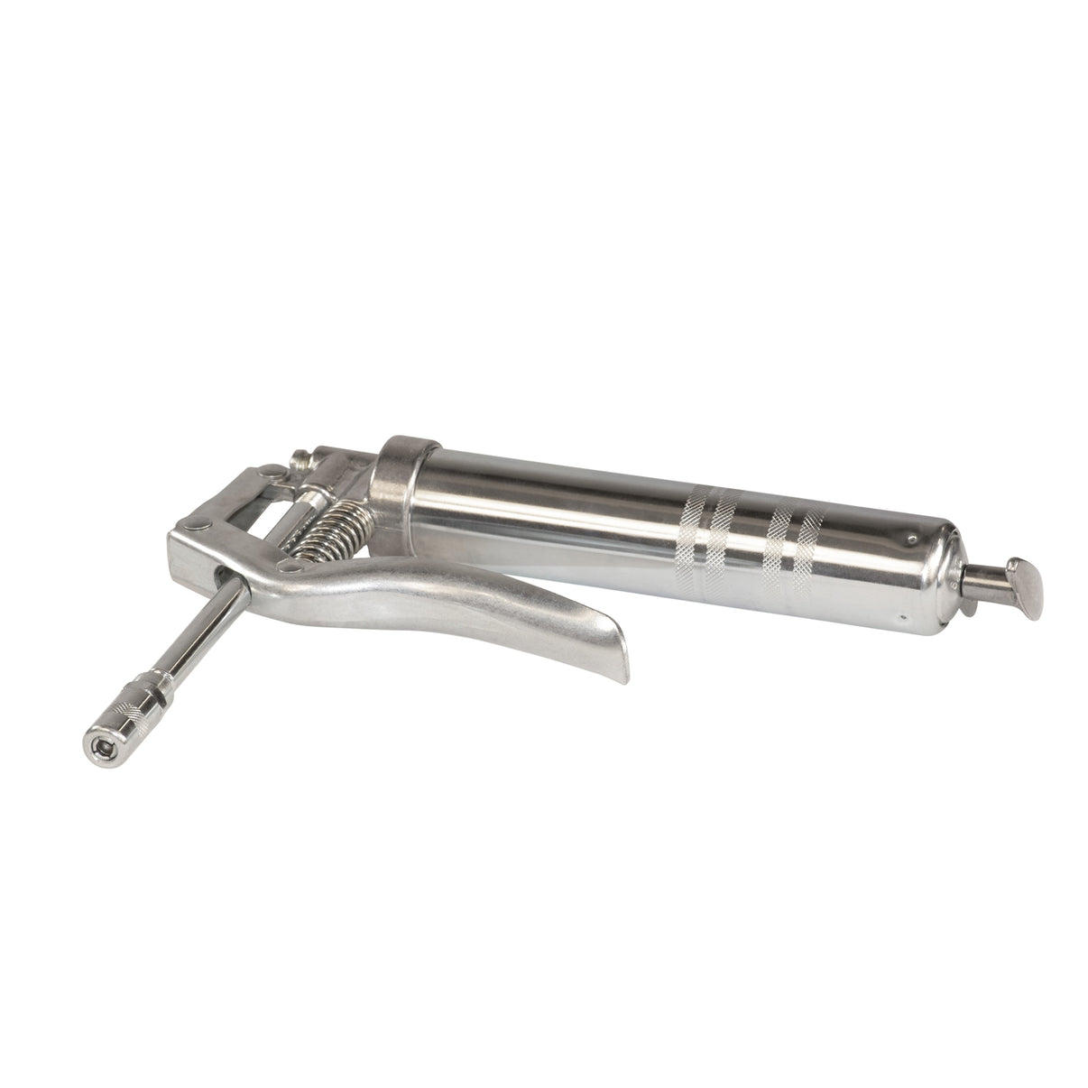 Graco FUSION AP manual grease gun with 3 oz grease cartridge, black and silver metal body, ergonomic handle for easy use