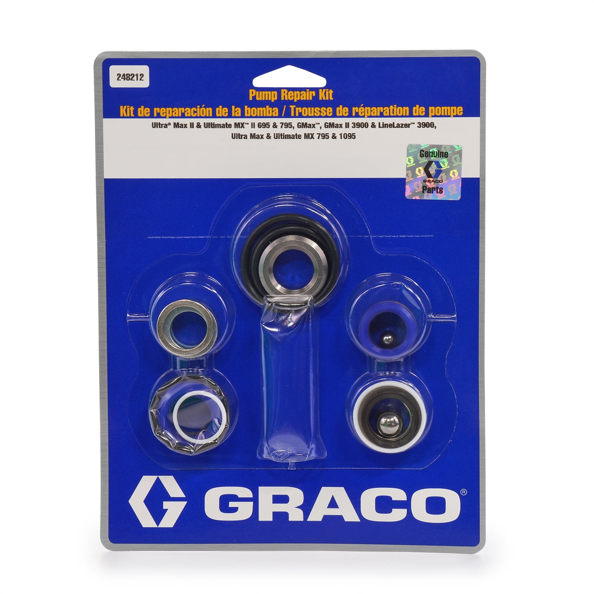 Graco pump repair and packing kit for models 695 and 795, includes essential accessories for maintenance and repair.