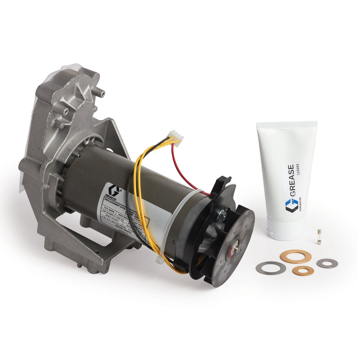 Graco spray accessory kit for repair, 120V motor with fan, designed for professional spray equipment and maintenance.