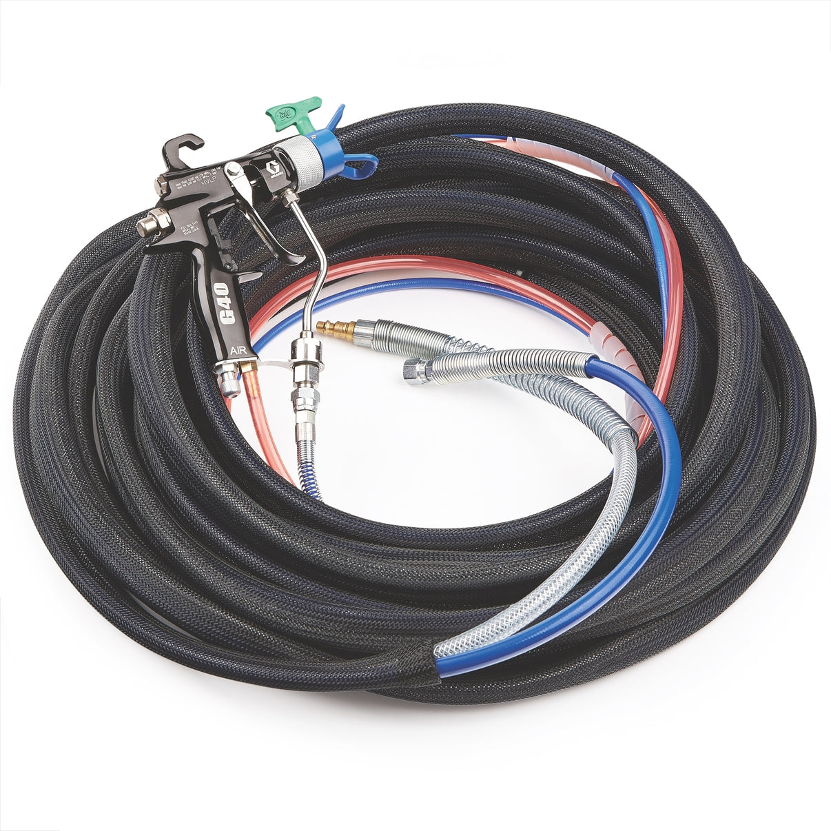 Graco spray gun and hose combo kit for painting and coating applications, featuring durable construction and easy handling.