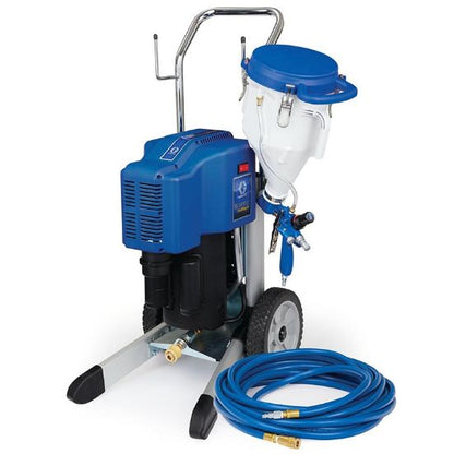 Graco Texspray Fastfinish Pro texture sprayer with pressurized hopper for professional wall and ceiling texture applications.