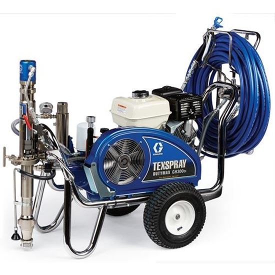 Graco Texspray Dutymax GH 300DI Procontractor texture sprayer with gun and hose for professional wall and ceiling coating applications.