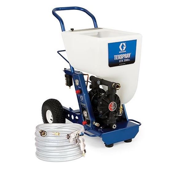 Graco Texspray GTX 2000EX texture sprayer with gun and hose for professional wall and ceiling texture application.