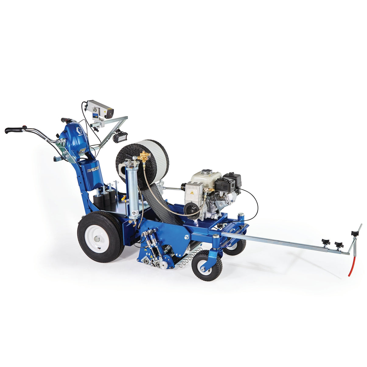 Graco traffic tape applicator with laser guide for precise installation of traffic or safety tape.