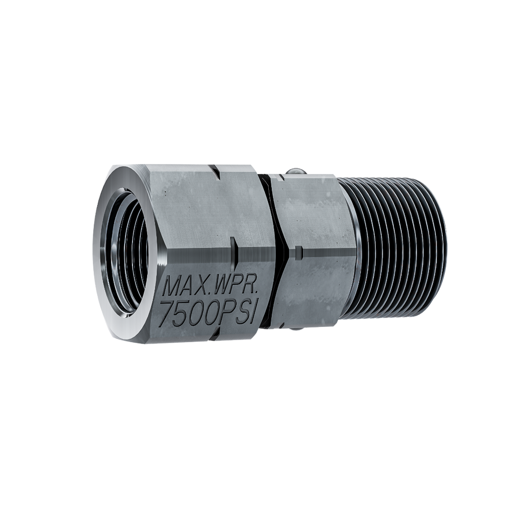 Titan 1/4" Micro Swivel for roller poles, spray tips, and wand extensions, shown with precision fitting and lightweight design.