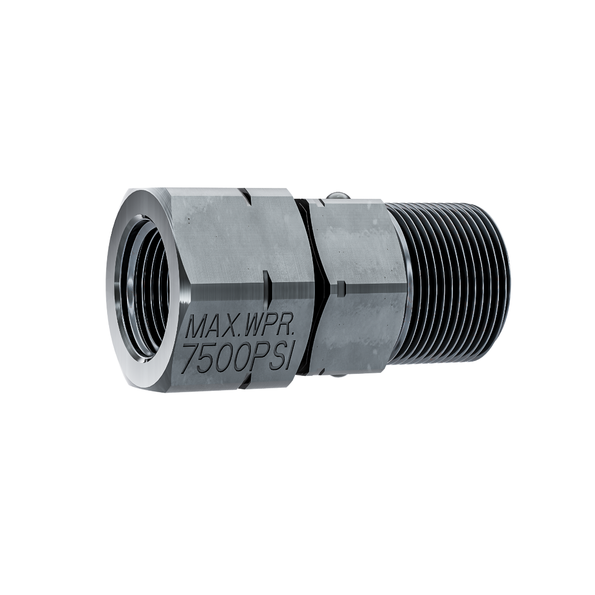 Titan 1/4" Micro Swivel for roller poles, spray tips, and wand extensions, shown with precision fitting and lightweight design.