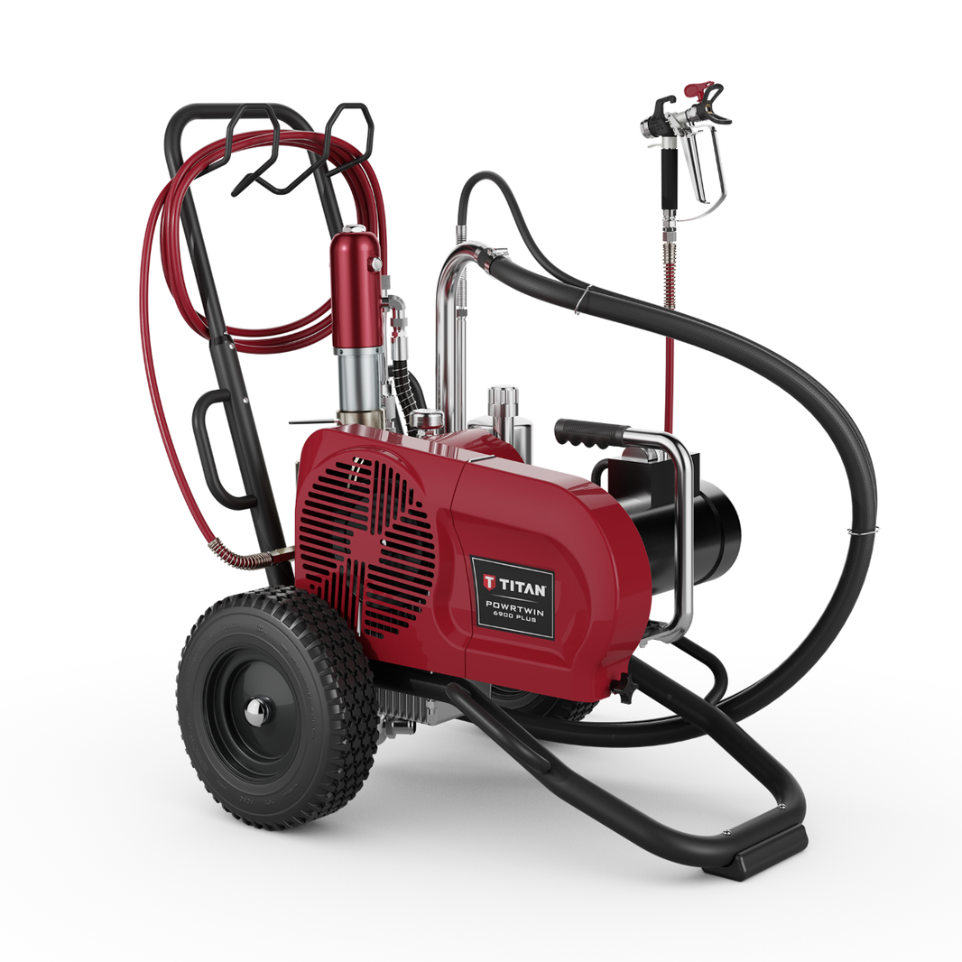 Titan Powrtwin 6900 Plus electric gas airless sprayer for painting and coating applications, shown in the product image.