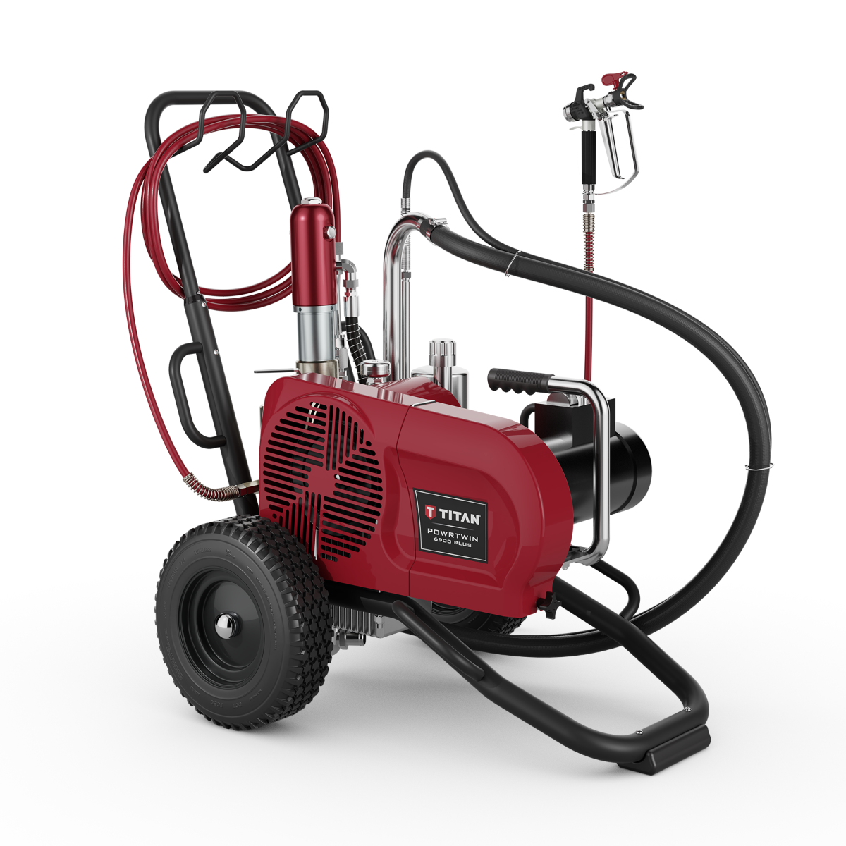 Titan Powrtwin 6900 Plus electric gas airless sprayer for painting and coating applications, shown in the product image.