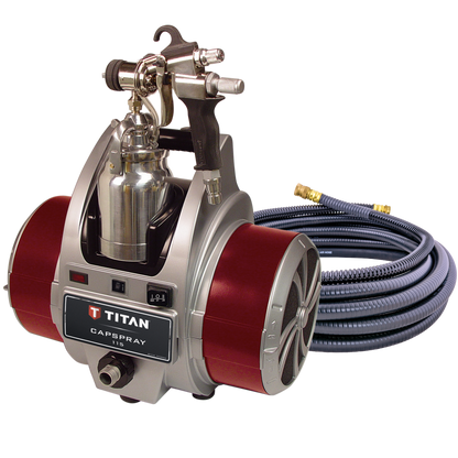Titan Capspray X 115 Maxum HVLP spray gun with capliner for efficient painting and smooth finish.