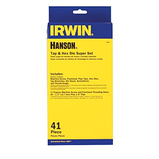 Irwin Hanson High Carbon Steel SAE Hex Tap and Die Set 4-40NC