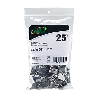 Ideal Tridon Hy Gear 3/8 in to 7/8 in. SAE 6 Silver Hose Clamp Stainless Steel Band