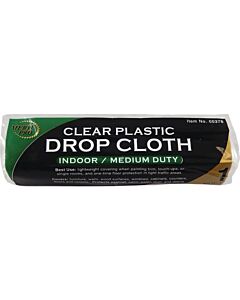 Dynamic 00376 9' x 12' 1mil Clear Rolled Drop Cloth (24 Pack)