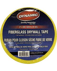 Dynamic 00745 2" x 300' Self Adhesive Mesh Drywall Tape - Yellow (24 Pack)