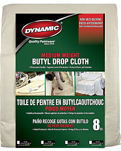 Dynamic 02040 12' x 15' (3.66m x 4.58m) 8 oz. Medium Weight Butyl Drop Cloth (6 Pack)