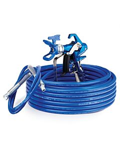 Graco Contractor PC Airless Spray Gun, RAC X 517, BlueMax II Airless Hose 1/4 in x 50 ft, BlueMax II Airless Whip Hose 3/16 in x 4.5 ft - 17Y046