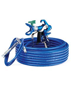 Graco Contractor PC Airless Spray Gun, RAC X LP 517, BlueMax II Airless Hose 1/4 in x 50 ft, BlueMax II Airless Whip Hose 3/16 in x 4.5 ft - 17Y051