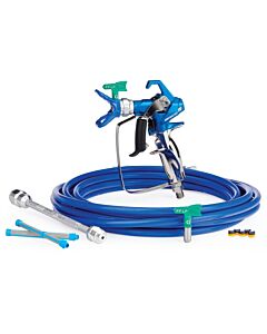 Graco Contractor PC Airless Spray Gun, RAC X FF LP 210 & 312, BlueMax II Airless Hose 1/4 in x 25 ft, 10 in Extension, 2 - 100 Mesh Filter - 17Y220