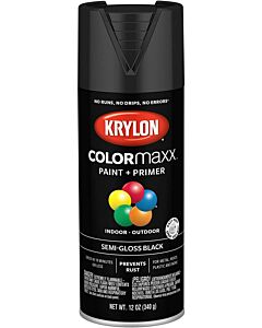 Krylon K05579007 12 oz. Semi Gloss Black COLORmaxx Spray (6 Pack)